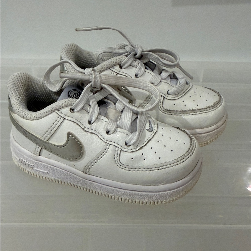 Nike Air Force toddler white leather sneakers - Size 6C
